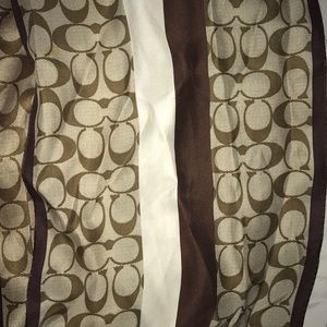 Brown and white coach scarf